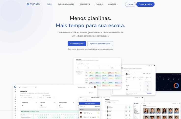 Screenshot of the Educato school management dashboard